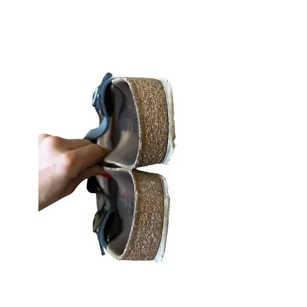 Birkenstock Womens Yao Balance Blue Nubuck Footbed‎ Sandals Shoes 38 US 7-7.5